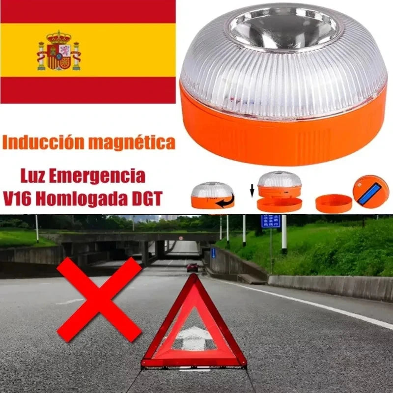 Luz De Emergencia V16 Homologada por DGT - Recargable USB con Imán